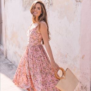 GMG Sarah pink floral swing dress